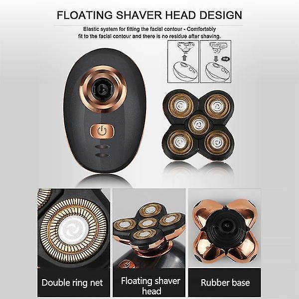 5 Head 4D Electric Men Bald Shaver(Black)WS17321