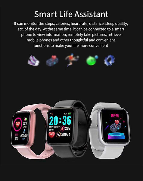 Casual Wrist Watch Women Heart Rate Monitor Smart watch White