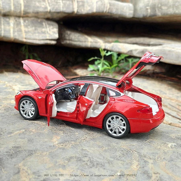 Kids Car Toy for 1:32 Tesla Model metal Alloy Car Model Diecasts Red