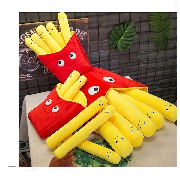 For 50cmFrench fries Pillow Simulation Food Fries Pillow Pizza Plush Toys Kids Dolls Birthday Gift WS17340