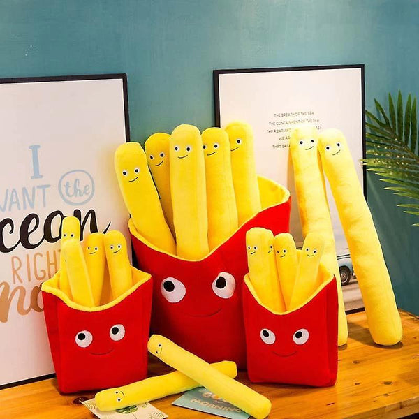 For 50cmFrench fries Pillow Simulation Food Fries Pillow Pizza Plush Toys Kids Dolls Birthday Gift WS17340