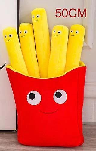 For 50cmFrench fries Pillow Simulation Food Fries Pillow Pizza Plush Toys Kids Dolls Birthday Gift WS17340