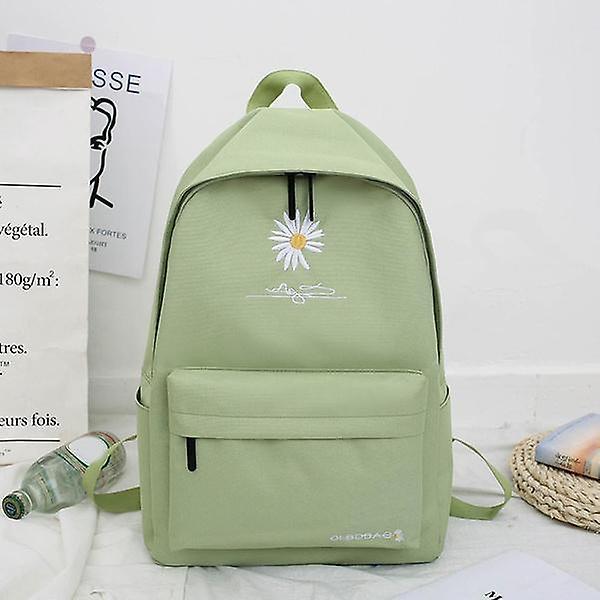 Solid Backpack Girl School Bags For Teenage School Bag Nylon Daisy Printing Bag BlackWS17339