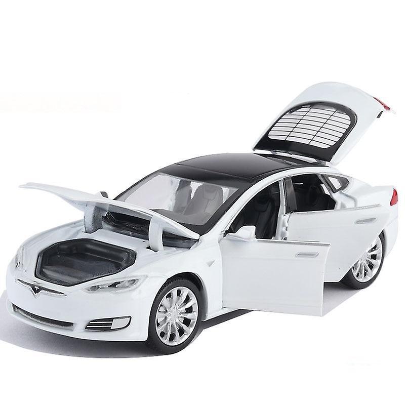 1/32 Alloy Die Cast Tesla Model S P100D Sedan Model Toy Car 6 Door Sound Light Pull Back SaloonWS17826