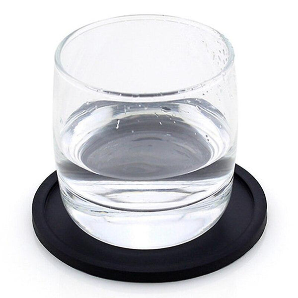 5Pcs Round Silicone Black Drink Coasters Placemats For Table Mats For Dinner Table PlacematWS17868