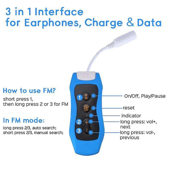 For Waterproof Swimming Mp3 Player Radio With Earphone WS17896