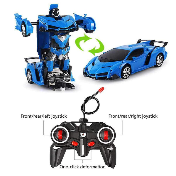 Deformation 360 Degree Robot 2.4 GHz Remote Deformation Car Robot Children Car Toy|RC Robot(Blue)WS17983