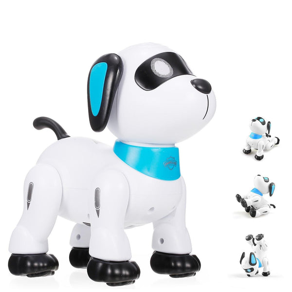 Electronic Robot Dog Stunt Dog Remote Control Programmable Touch Music Dancing Toy|RC Robot(White)WS18052