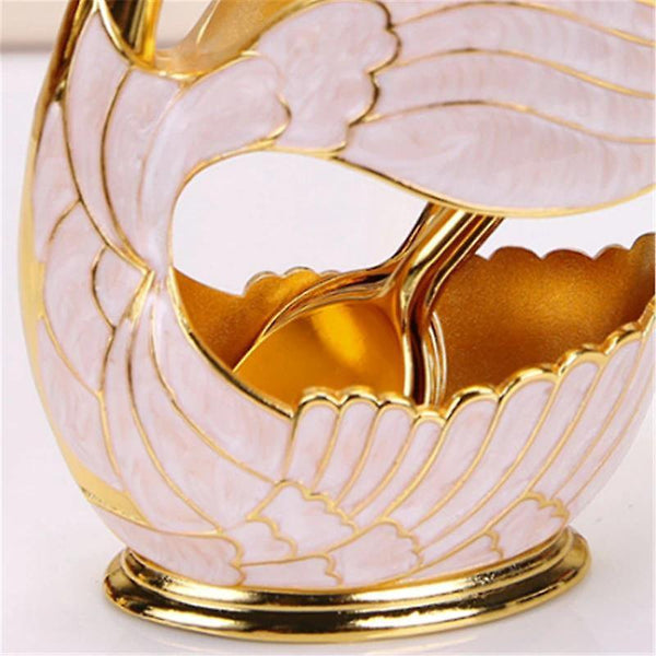 Zinc Alloy Swan Base Fork Spoon Stand Holder Fruit Tableware Kitchen Utensil|Cooking Tool SetsWS18632