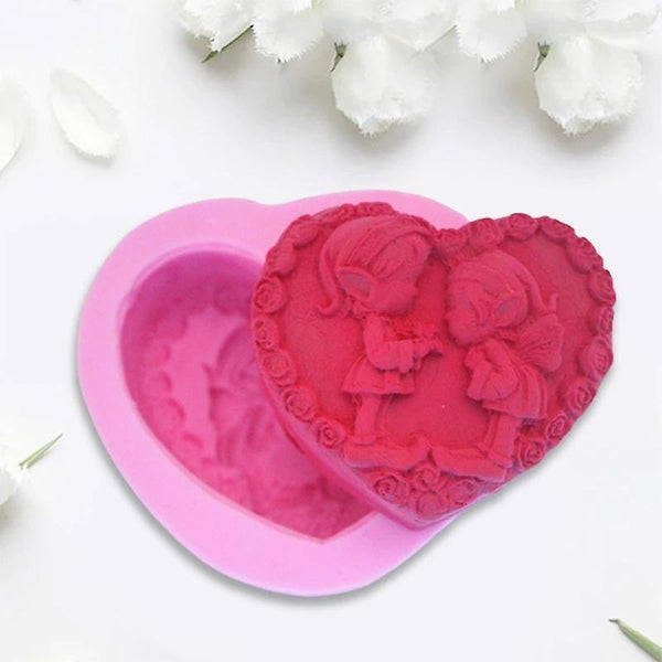 3D Love Rose Heart Kids Silicone Soap MoldsWS18934