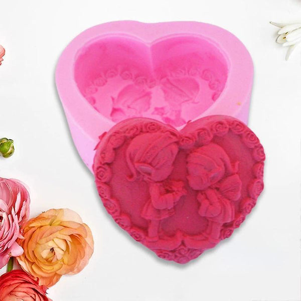 3D Love Rose Heart Kids Silicone Soap MoldsWS18934