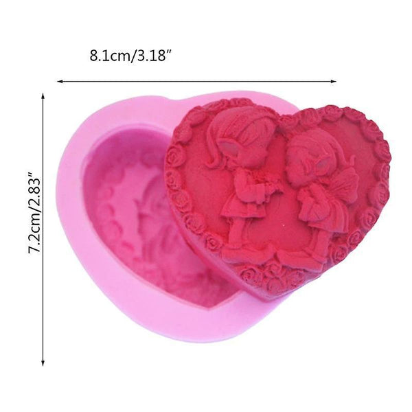 3D Love Rose Heart Kids Silicone Soap MoldsWS18934