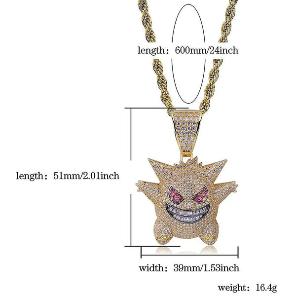 For Necklace Men With Tennis Chain Hop/Punk Gold Silver Color Charms Chain Jewelry Gifts(golden) WS19892