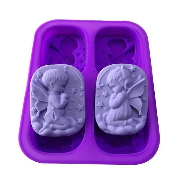 4 Cavity Angel Girl Natural Soap Handmade Soap MoldWS20293