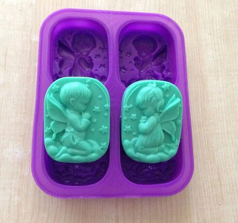 4 Cavity Angel Girl Natural Soap Handmade Soap MoldWS20293