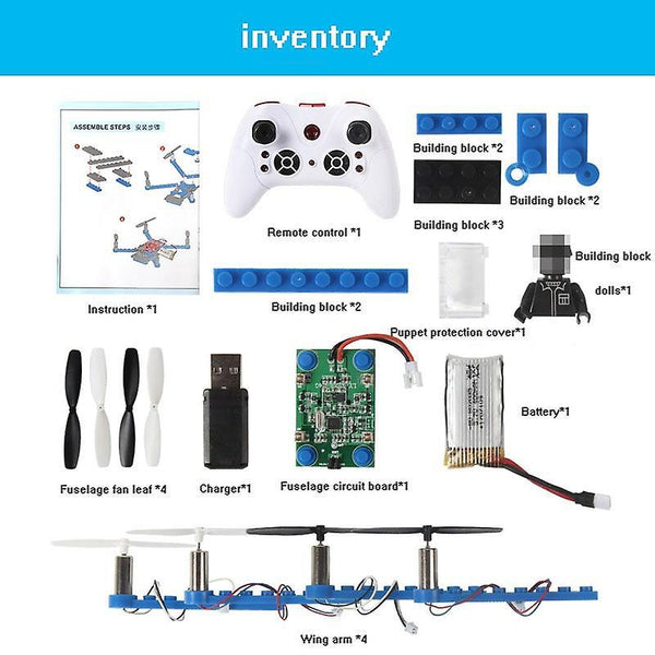 For RC Helicopter DIY Building Blocks Drone 2.4G 4CH Mini 3D Bricks Quadcopter Assembling|RC Helicopters WS20494