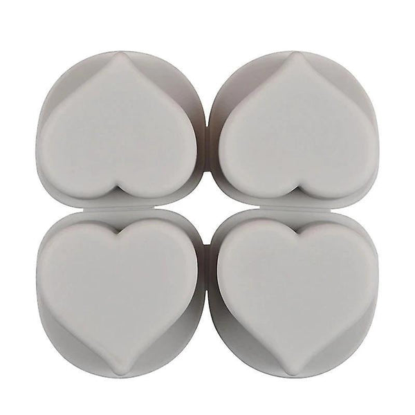 4Cavity Silicone Soap Molds heart Shape MoldWS20956