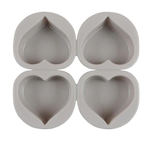 4Cavity Silicone Soap Molds heart Shape MoldWS20956