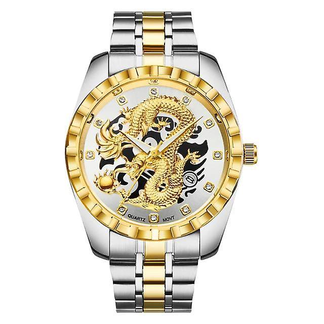 Casual Watch Waterproof Watch Golden Dragon Watch silv1