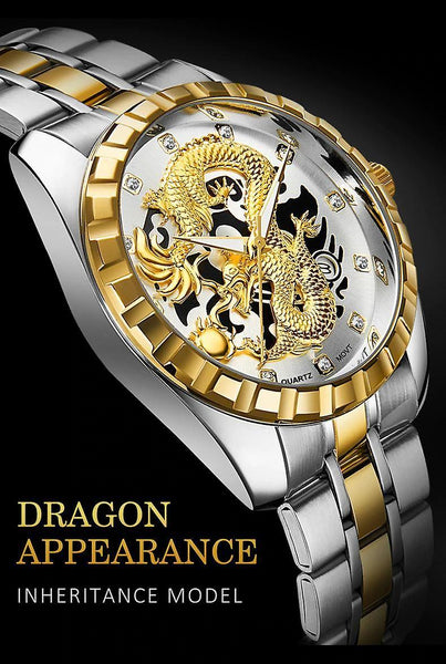 Casual Watch Waterproof Watch Golden Dragon Watch silv1