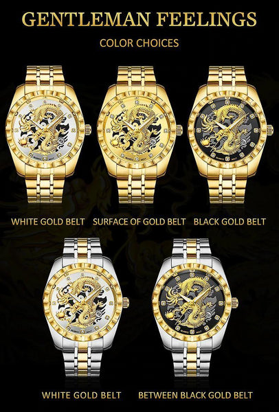 Casual Watch Waterproof Watch Golden Dragon Watch silv1