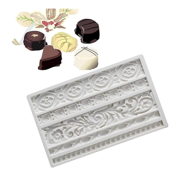 Baroque Scroll Relief Border Silicone Molds FlowerWS22382