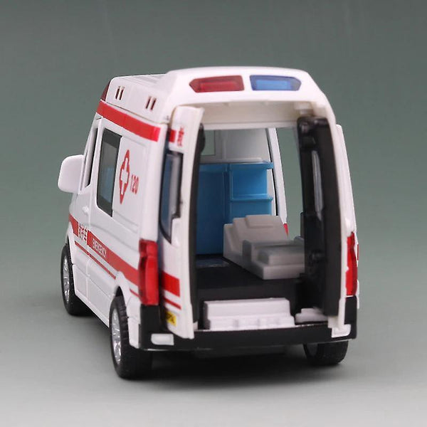 Diecast Model Ambulance Alloy Pull Back Cars ToysWS22388