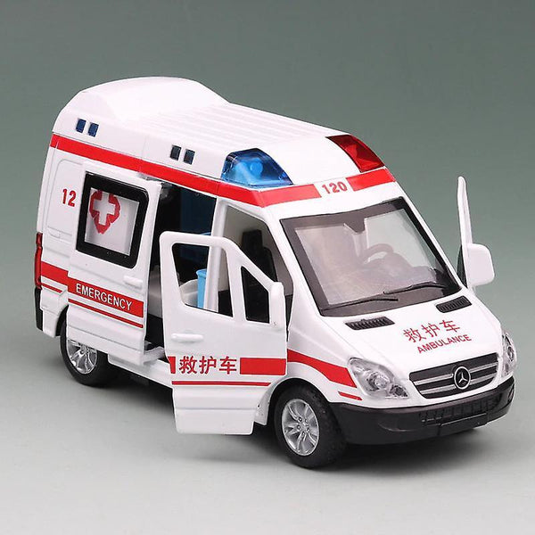 Diecast Model Ambulance Alloy Pull Back Cars ToysWS22388