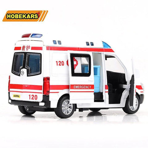 Diecast Model Ambulance Alloy Pull Back Cars ToysWS22388