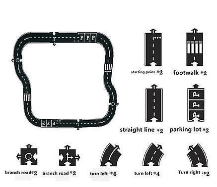 For DIY Car Play Mat Road PVC Puzzles Flexible City Road Race Car Track Toy |Magnetic WS22910