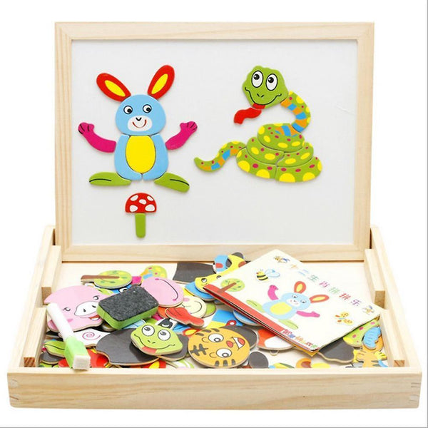 Wooden Double Side Sorting/Nesting/Stacking/Board Magnetic Puzzle Game Educational Stacking toysWS23354