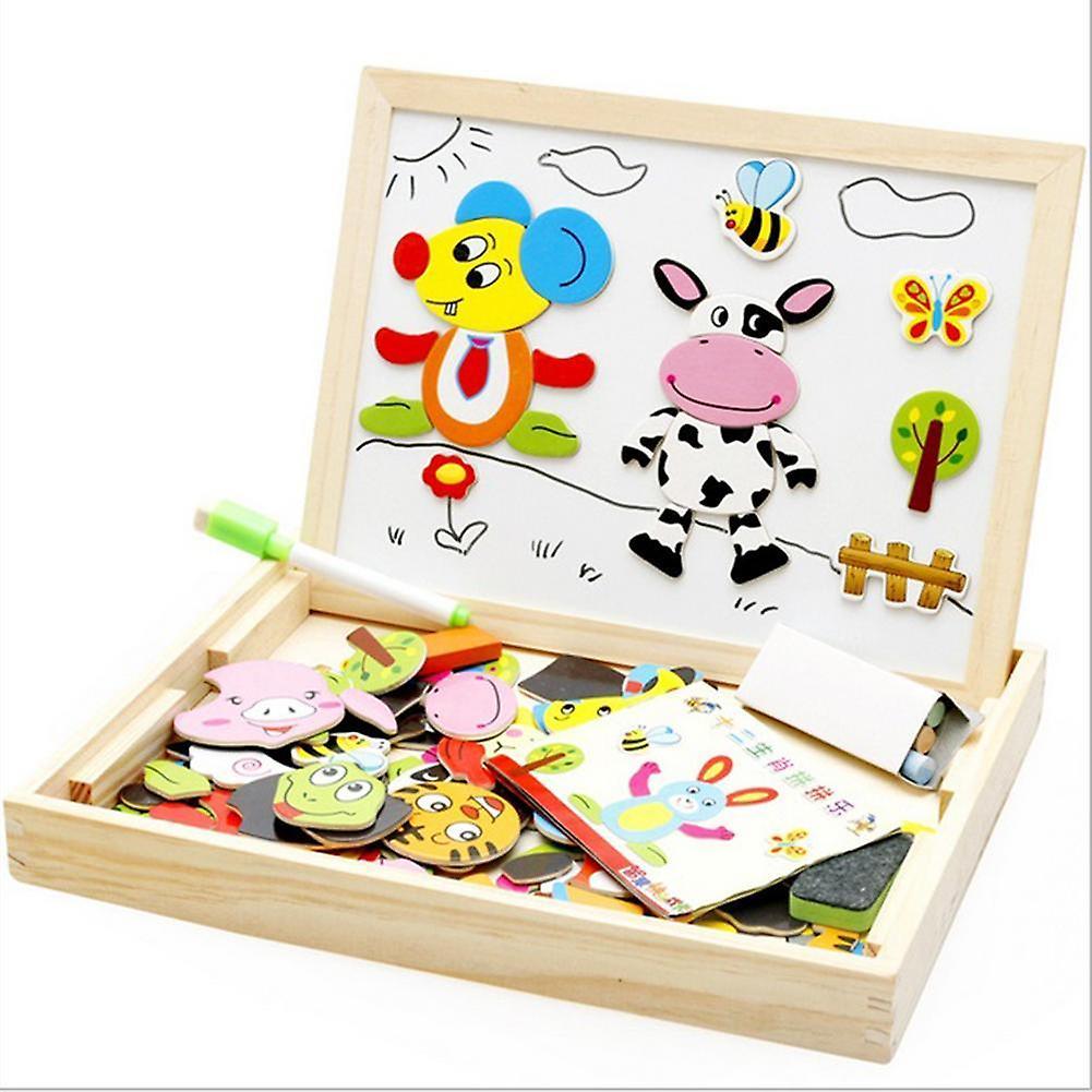 Wooden Double Side Sorting/Nesting/Stacking/Board Magnetic Puzzle Game Educational Stacking toysWS23354