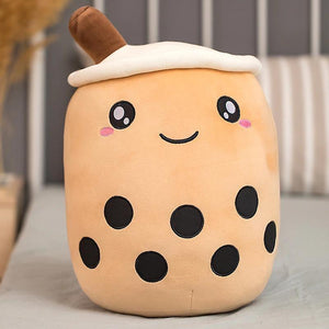 25cm Bubble Tea Plush Toy Milk Bubble Tea Plush Cup Shaped Pillow Stuffed Soft Back Cushion GiftWS24073