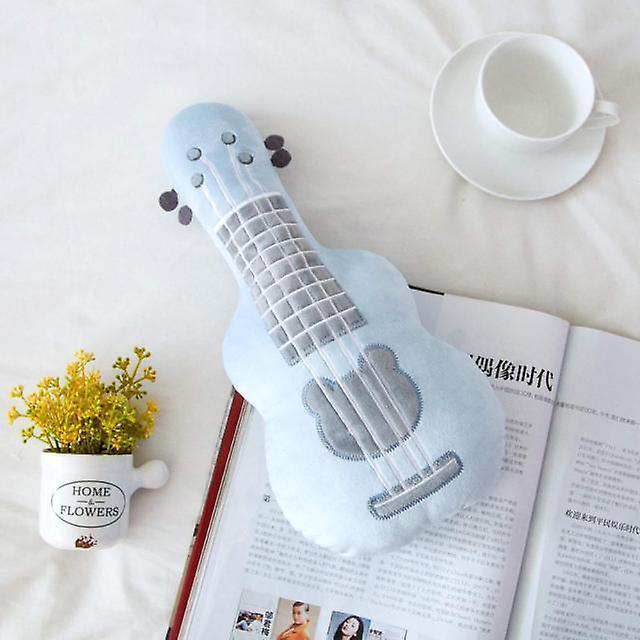 37cm guitar pillow stuffed plush musical instrument ukulele toy kids toys birthday gift(Blue)WS24314