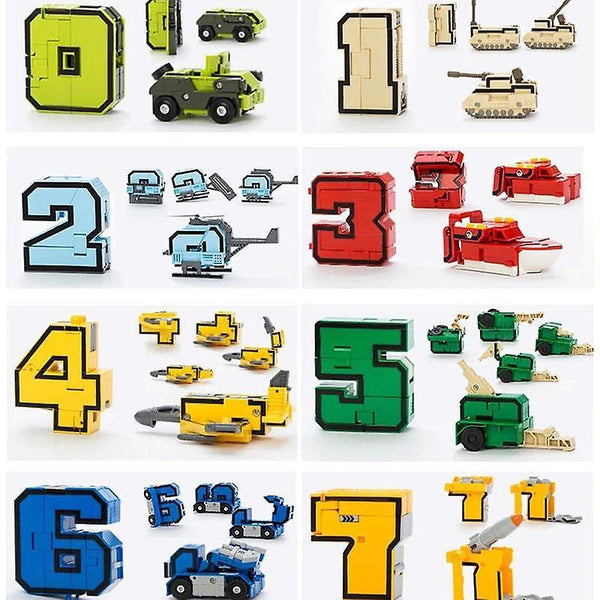 10Pcs Creative Assembling Educational Blocks Figure Number Transformation Robot|educational blockWS24666