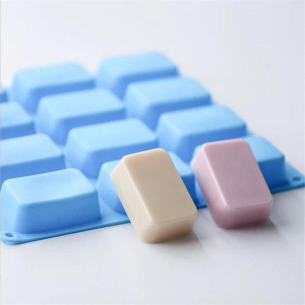 12 Cavity Rectangle Silicone Soap MoldsWS23475