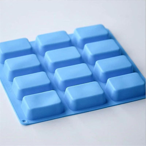 12 Cavity Rectangle Silicone Soap MoldsWS23475