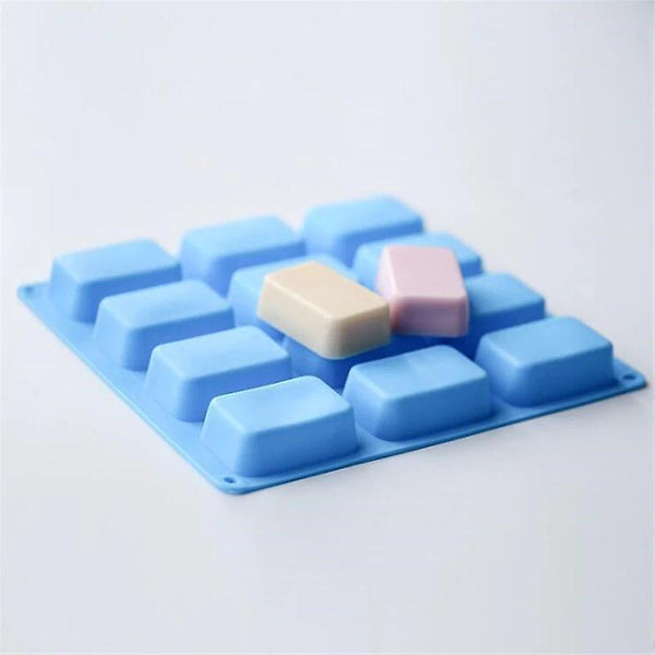 12 Cavity Rectangle Silicone Soap MoldsWS23475