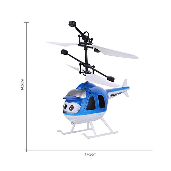 Mini Infrared Sensor Helicopter Aircraft 3D Micro Helicopter Toy Gift for Kids|RC Airplanes(Blue)WS23693