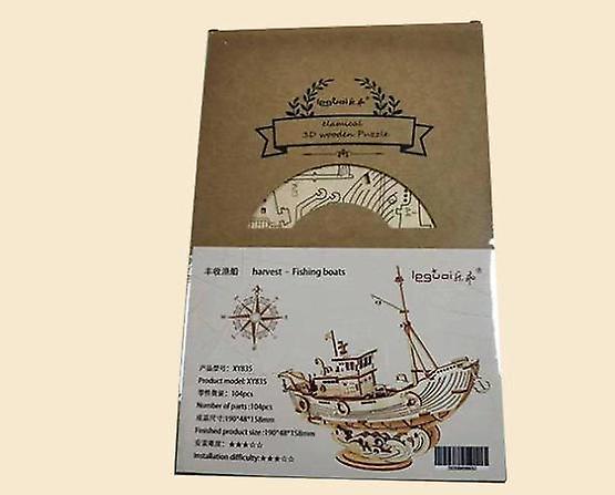 3D Wooden Puzzle Games Boat & Fishing Ship Model Toys For Birthday Gift|Model Building Tool SetsWS23633