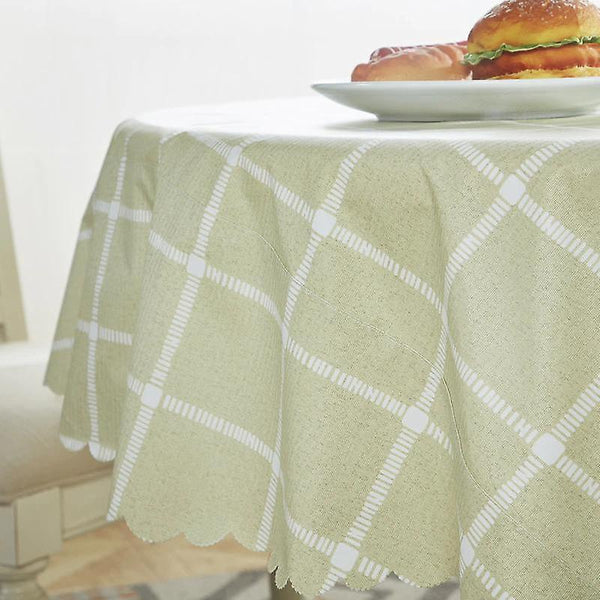 150cm Waterproof round tablecloth European-style household round plastic tablecloth(Light green)WS25475