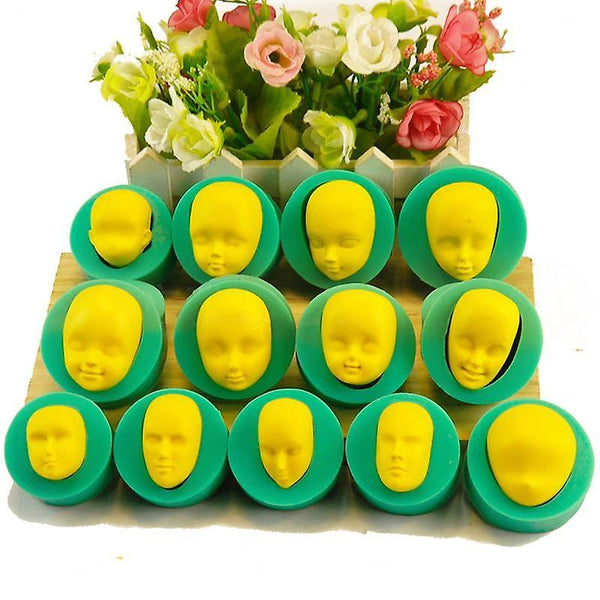 For 13 pcs/pack Heat Resistant Handmade Tool DIY Human face mould Home Kitchen Fondant WS25471