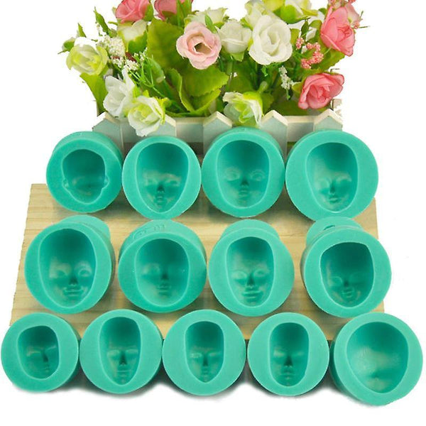 For 13 pcs/pack Heat Resistant Handmade Tool DIY Human face mould Home Kitchen Fondant WS25471