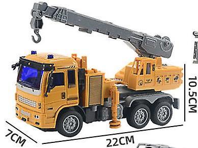 For RC Engineering Truck Mixing Crane Dump Car Model Children's Toys Birthday Christmas Gifts(Yellow) WS26441