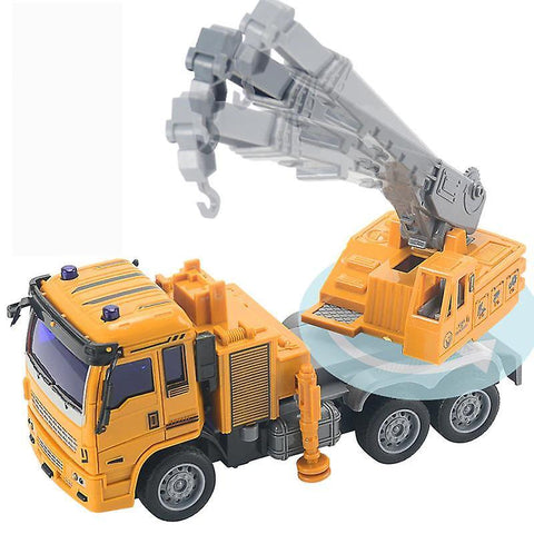 For RC Engineering Truck Mixing Crane Dump Car Model Children's Toys Birthday Christmas Gifts(Yellow) WS26441