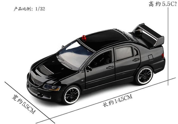 EVO IX 9 police model toy car simulation sound and light EVOpcs 10 die-casting toyCarModel(Black)WS26721