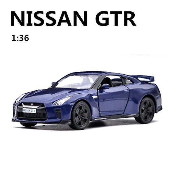 Kids Car Toy for 1:36 Nissan GTR Pull Back Car Model Blue