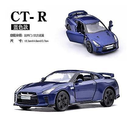 Kids Car Toy for 1:36 Nissan GTR Pull Back Car Model Blue