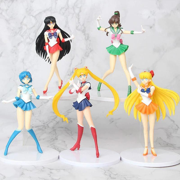 5pcs/set Sailor Moon Decoration Action Figures Model Anime Desktop Decor Collection PVC Gift ToysWS27346