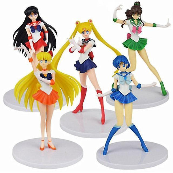 5pcs/set Sailor Moon Decoration Action Figures Model Anime Desktop Decor Collection PVC Gift ToysWS27346